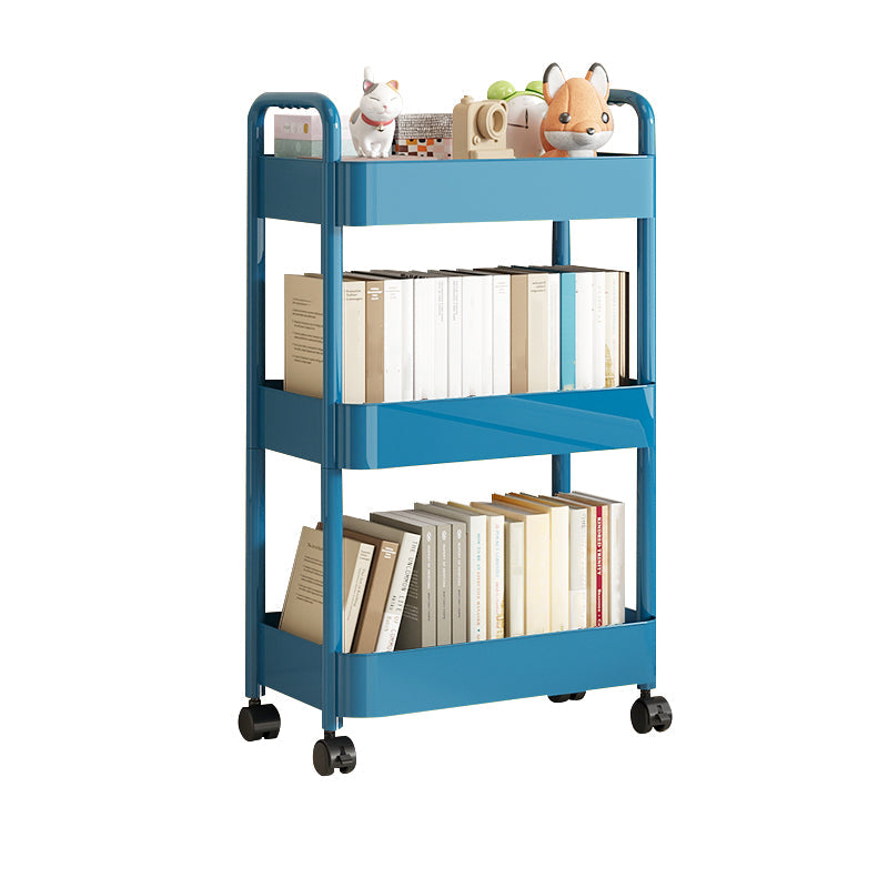 Scandinavian Plastic Bookshelf Open Back Standard Bookcase with Shelves