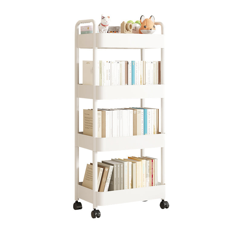 Scandinavian Plastic Bookshelf Open Back Standard Bookcase with Shelves