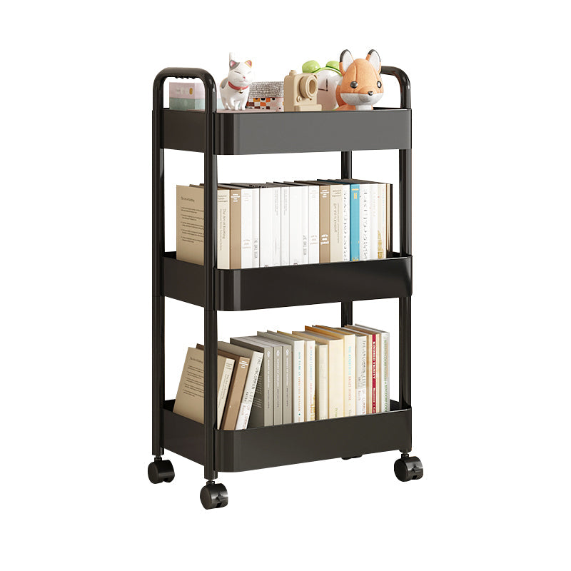 Scandinavian Plastic Bookshelf Open Back Standard Bookcase with Shelves