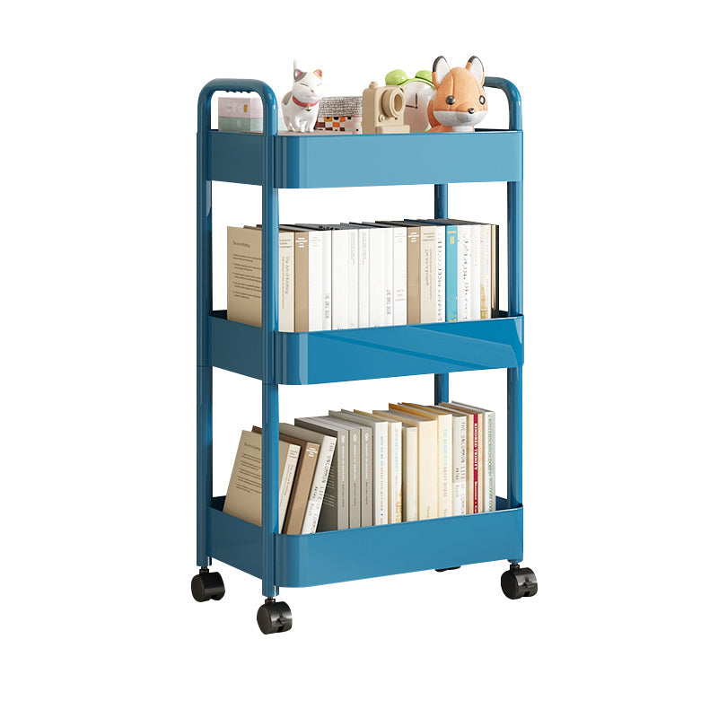 Scandinavian Plastic Bookshelf Open Back Standard Bookcase with Shelves