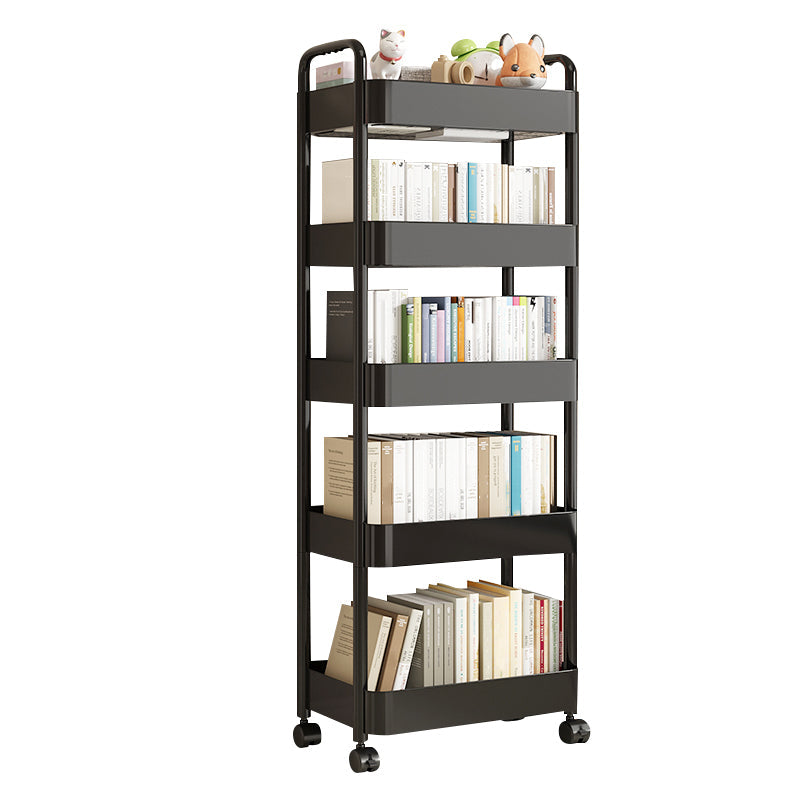 Scandinavian Plastic Bookshelf Open Back Standard Bookcase with Shelves