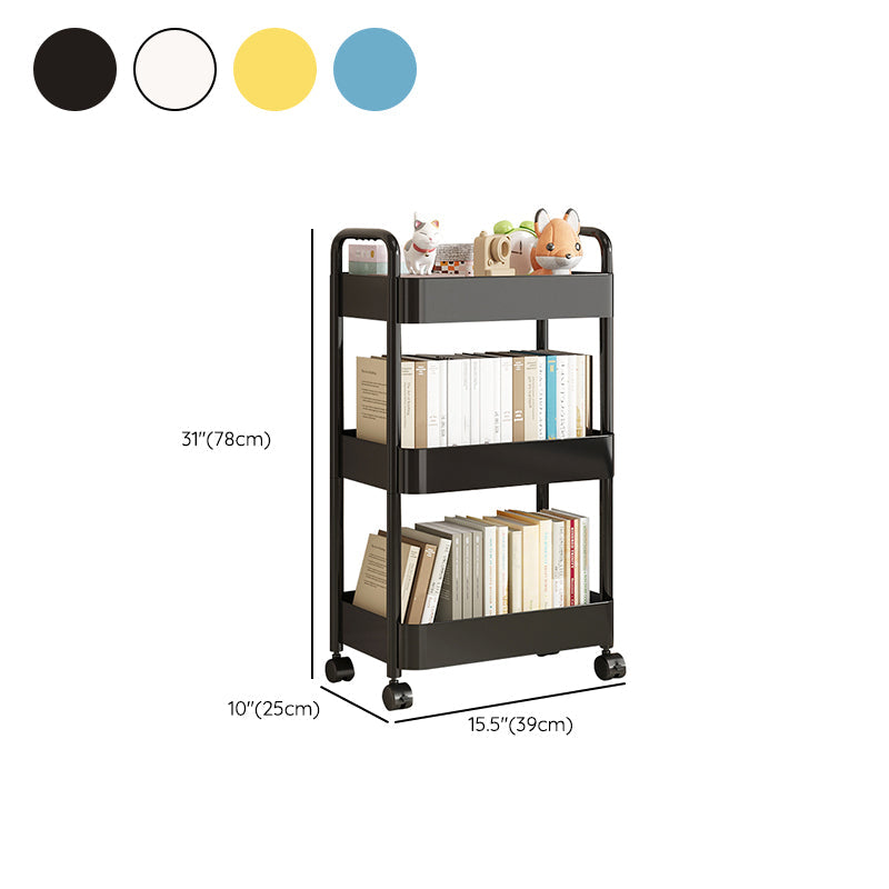 Scandinavian Plastic Bookshelf Open Back Standard Bookcase with Shelves