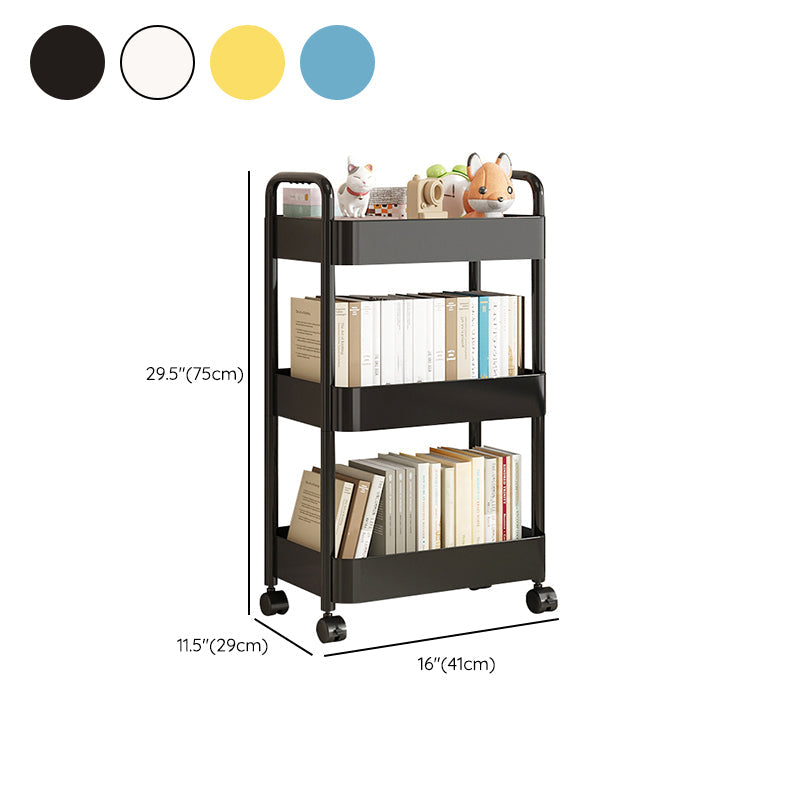 Scandinavian Plastic Bookshelf Open Back Standard Bookcase with Shelves