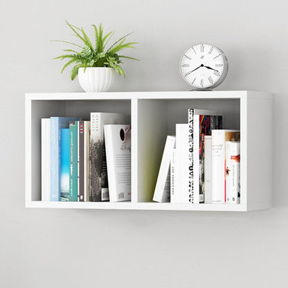 Bibliothèque scandinave en bois d'ingénierie, étagère flottante à dos fermé