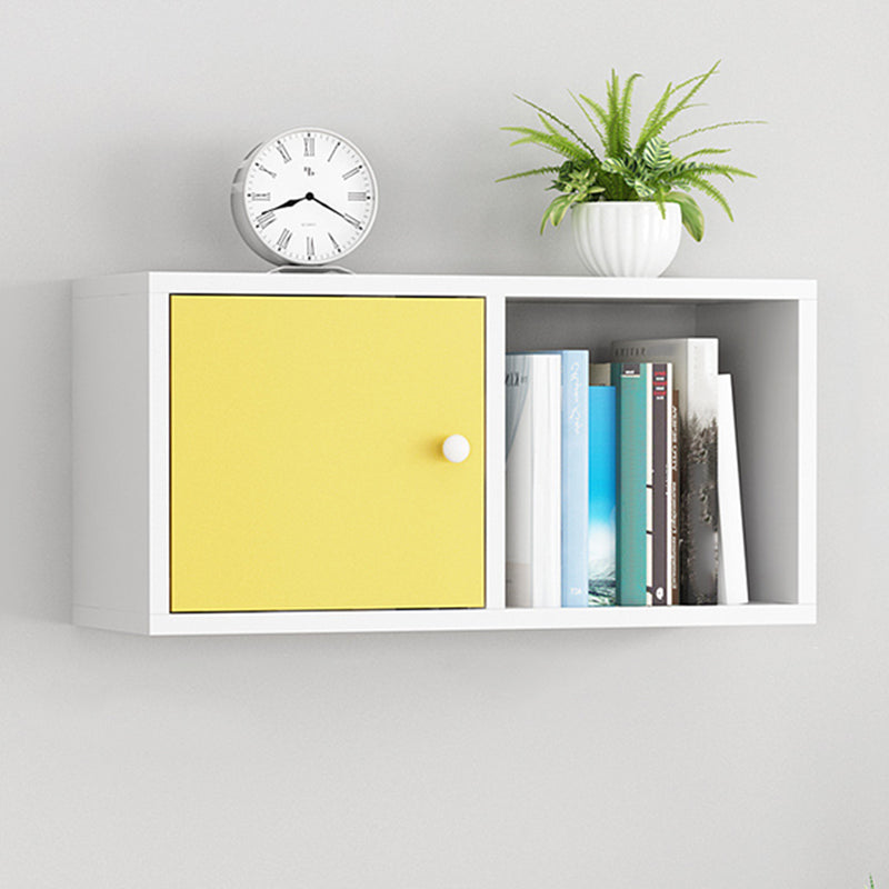 Bibliothèque scandinave en bois d'ingénierie, étagère flottante à dos fermé