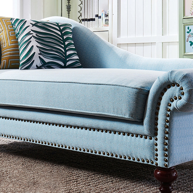 Traditional One Armed Fabric Accent Chair Rolled Arms Chaise Clearhalo 'Chairs & Seating' 'Chaise Lounge' 'chaise_lounge' 'furn' 'furn_chaise_lounge' 'Furniture' 'Living Room Furniture' 7377009