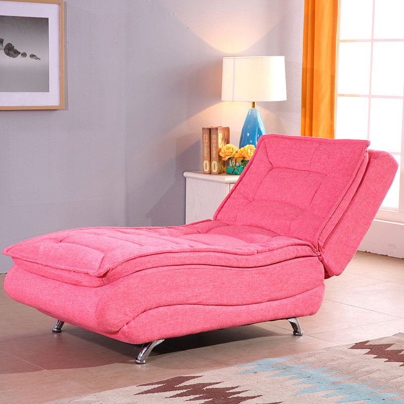 Contemporary Armless Reclining Accent Chair Fabric Chaise for Living Room Pink Clearhalo 'Chairs & Seating' 'Chaise Lounge' 'chaise_lounge' 'furn' 'furn_chaise_lounge' 'Furniture' 'Living Room Furniture' 7377021