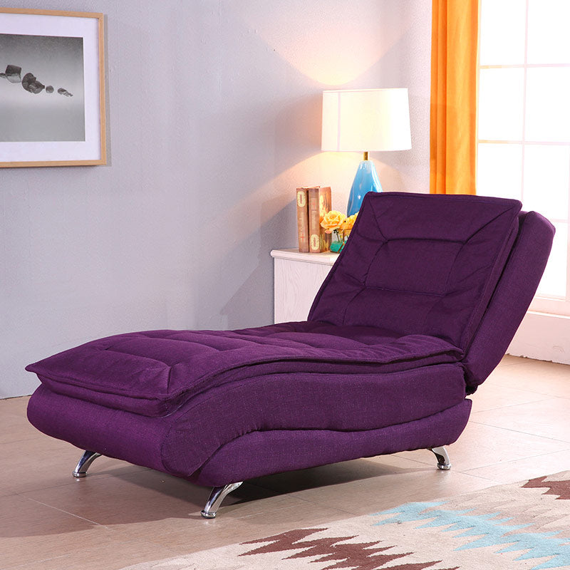 Contemporary Armless Reclining Accent Chair Fabric Chaise for Living Room Violet Clearhalo 'Chairs & Seating' 'Chaise Lounge' 'chaise_lounge' 'furn' 'furn_chaise_lounge' 'Furniture' 'Living Room Furniture' 7377023