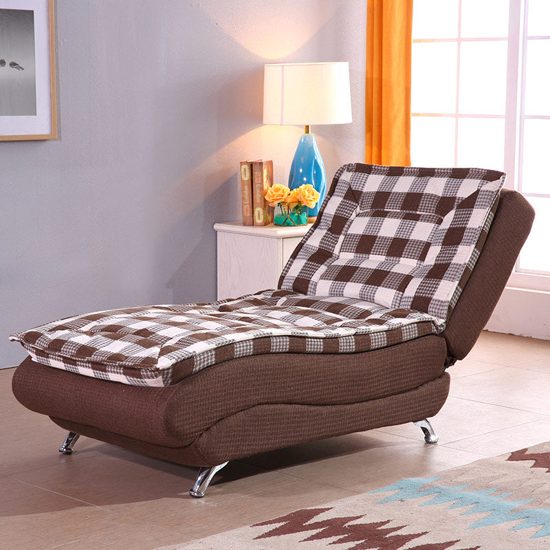 Contemporary Armless Reclining Accent Chair Fabric Chaise for Living Room Brown Clearhalo 'Chairs & Seating' 'Chaise Lounge' 'chaise_lounge' 'furn' 'furn_chaise_lounge' 'Furniture' 'Living Room Furniture' 7377031