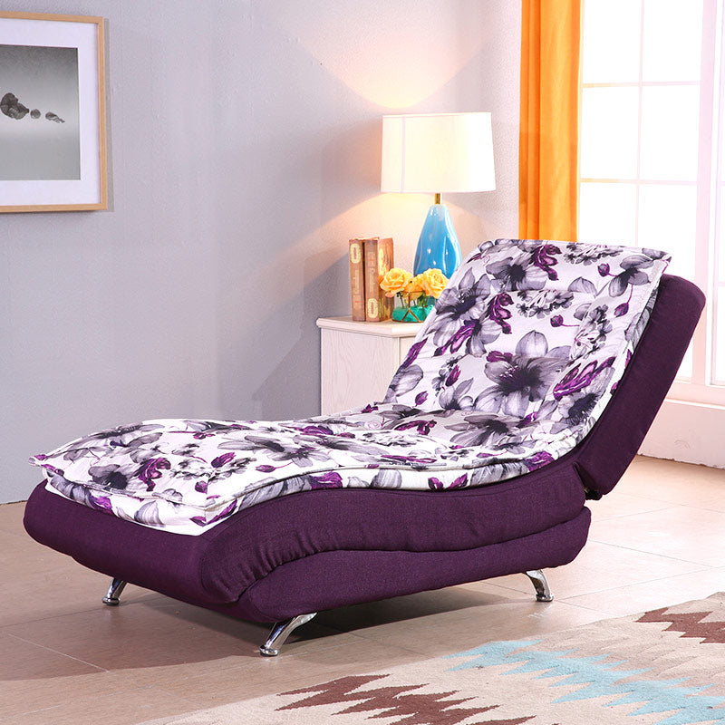 Contemporary Armless Reclining Accent Chair Fabric Chaise for Living Room Dark Purple Clearhalo 'Chairs & Seating' 'Chaise Lounge' 'chaise_lounge' 'furn' 'furn_chaise_lounge' 'Furniture' 'Living Room Furniture' 7377036