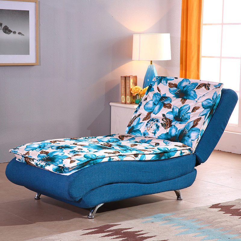 Contemporary Armless Reclining Accent Chair Fabric Chaise for Living Room Royal Blue Clearhalo 'Chairs & Seating' 'Chaise Lounge' 'chaise_lounge' 'furn' 'furn_chaise_lounge' 'Furniture' 'Living Room Furniture' 7377037