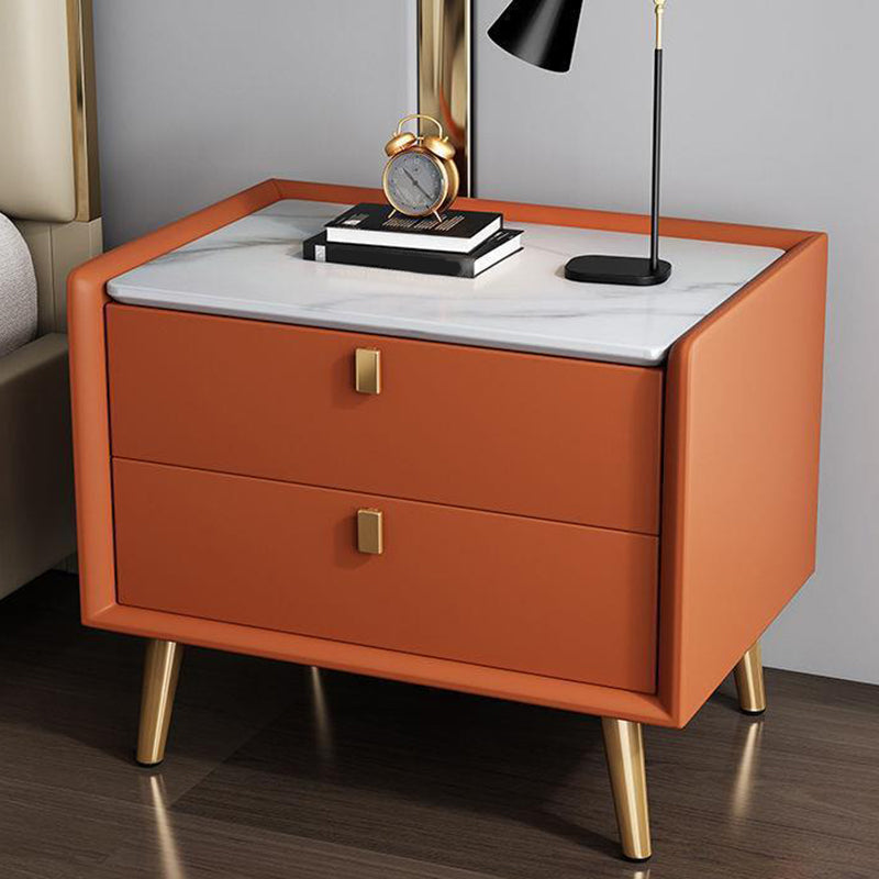 Deux tiroirs à accent contemporain table de chevet de table antique