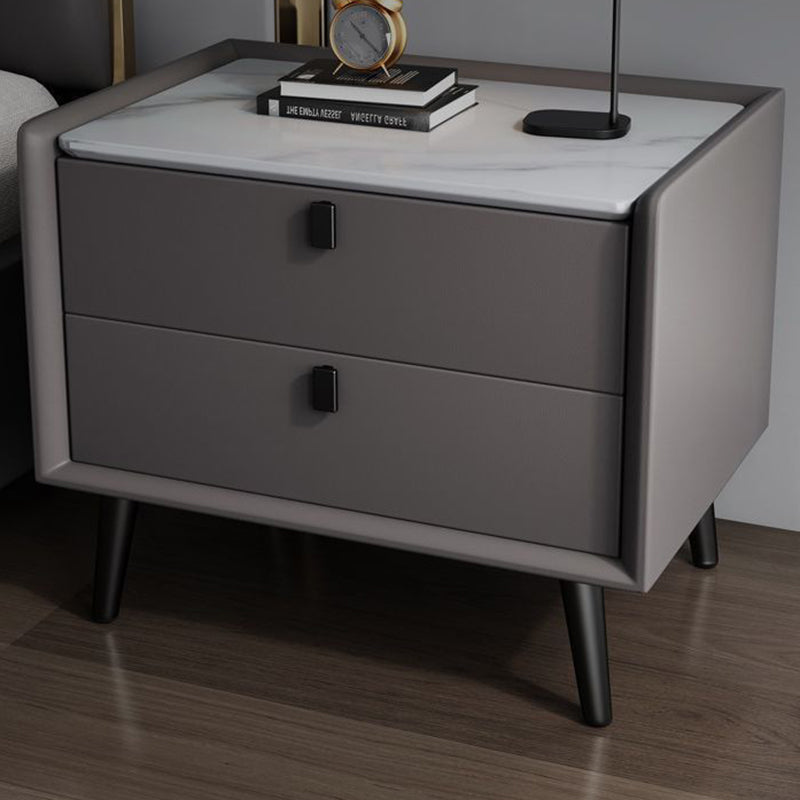 Deux tiroirs à accent contemporain table de chevet de table antique