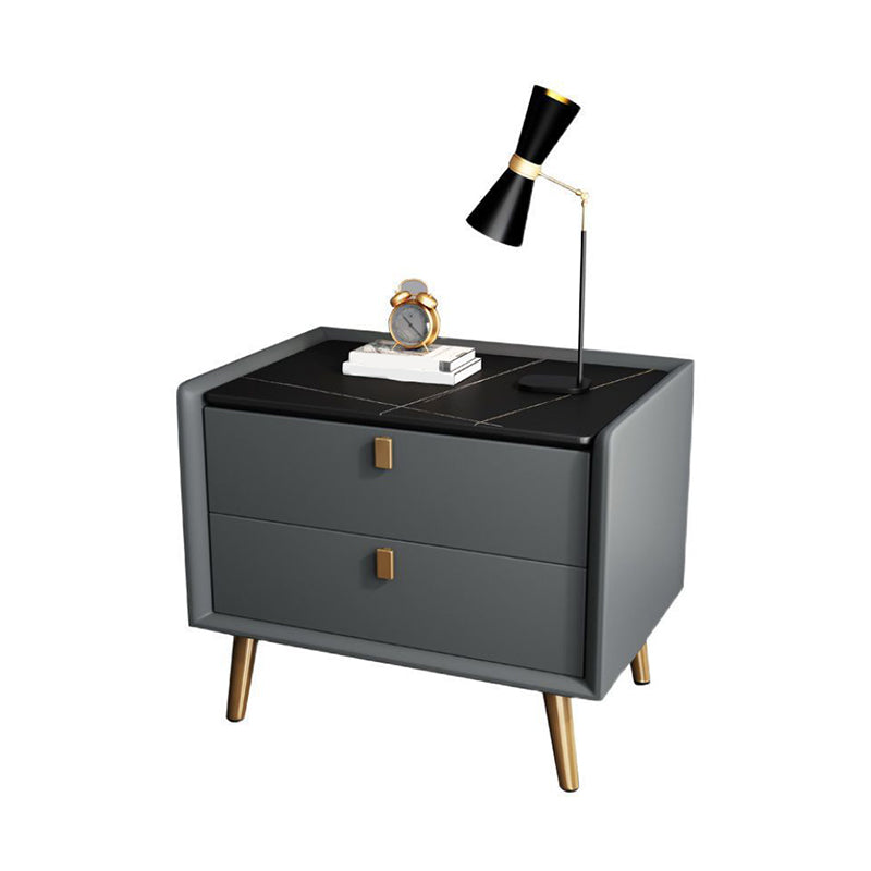 Deux tiroirs à accent contemporain table de chevet de table antique