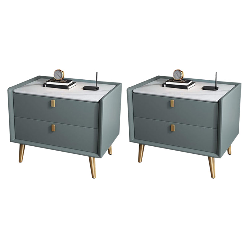 Deux tiroirs à accent contemporain table de chevet de table antique