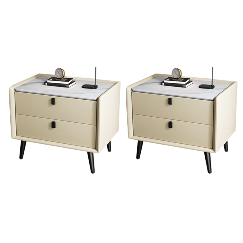 Deux tiroirs à accent contemporain table de chevet de table antique