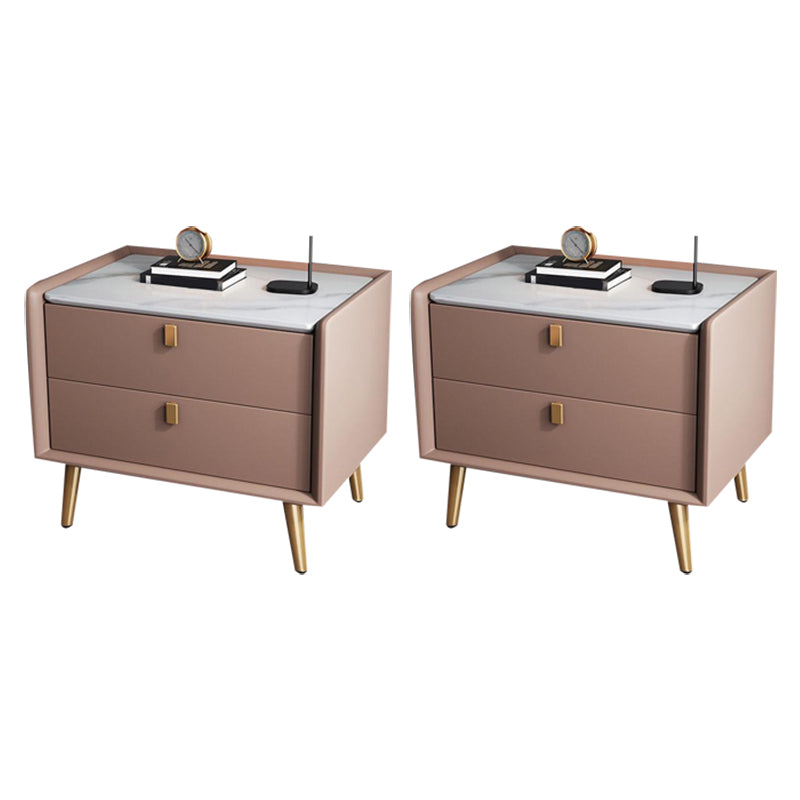 Deux tiroirs à accent contemporain table de chevet de table antique