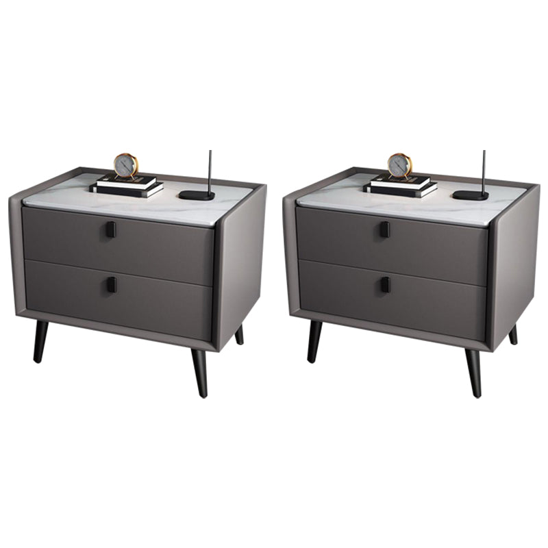 Deux tiroirs à accent contemporain table de chevet de table antique