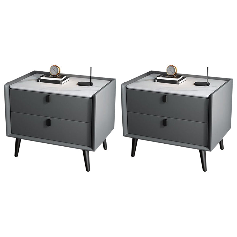 Deux tiroirs à accent contemporain table de chevet de table antique