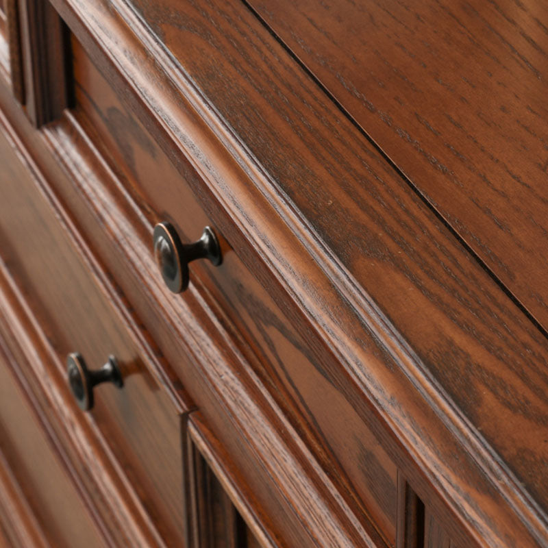 Tocador tradicional cómoda de almacenamiento de madera maciza con 9 cajones