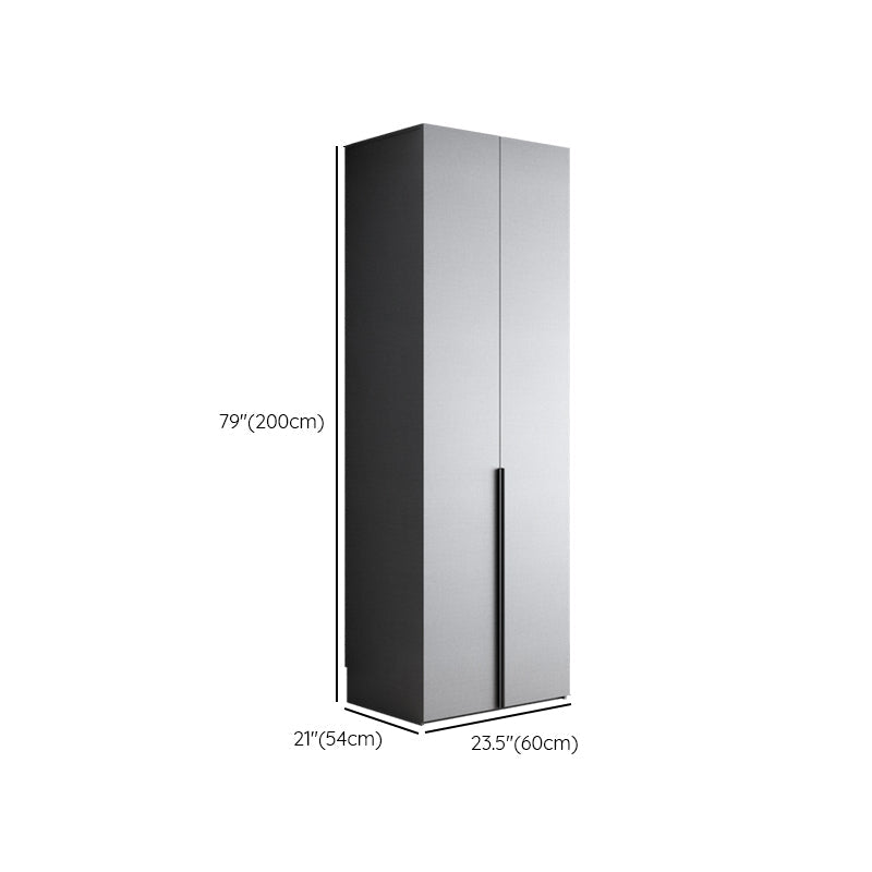 Armadio in legno ingegnerizzato Armadio moderno in stile morbido armadio a porte chiuse in grigio