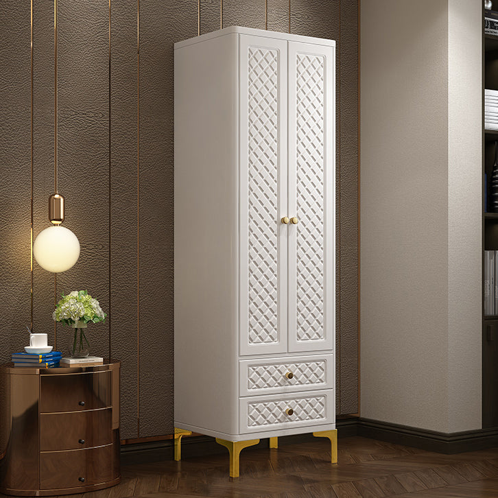 Engineered Wood Garderobe Cabinet Glam Style Soft Close Deuren Garderobe Closet in White