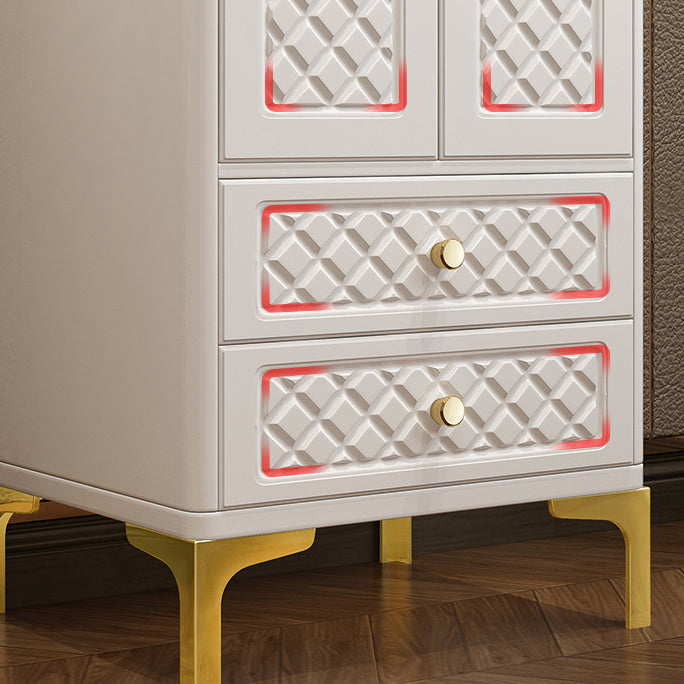 Engineered Wood Garderobe Cabinet Glam Style Soft Close Deuren Garderobe Closet in White