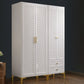 Engineered Wood Garderobe Cabinet Glam Style Soft Close Deuren Garderobe Closet in White