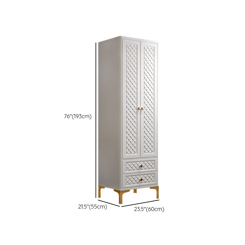 Engineered Wood Garderobe Cabinet Glam Style Soft Close Deuren Garderobe Closet in White