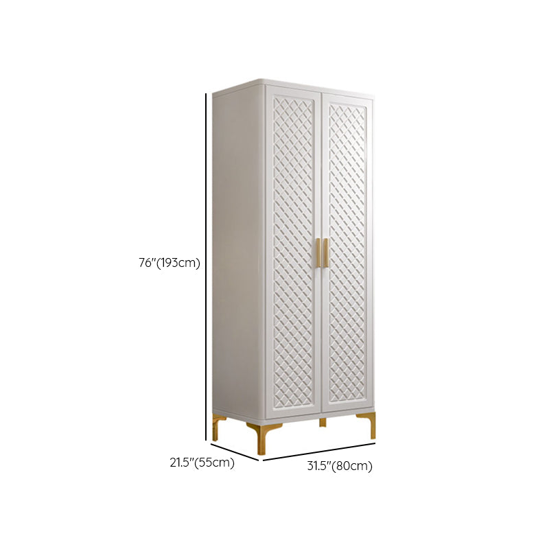 Engineered Wood Garderobe Cabinet Glam Style Soft Close Deuren Garderobe Closet in White