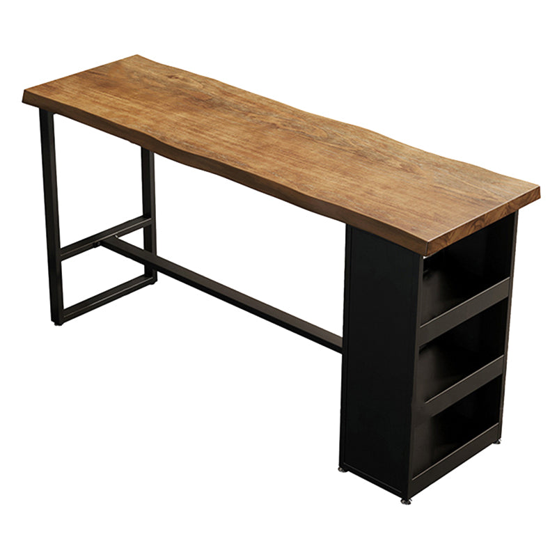 Juego de mesa de bar con base de caballete, mesa de bar y taburetes de madera maciza y metal, 1/3 piezas