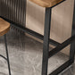 Juego de mesa de bar con base de caballete, mesa de bar y taburetes de madera maciza y metal, 1/3 piezas