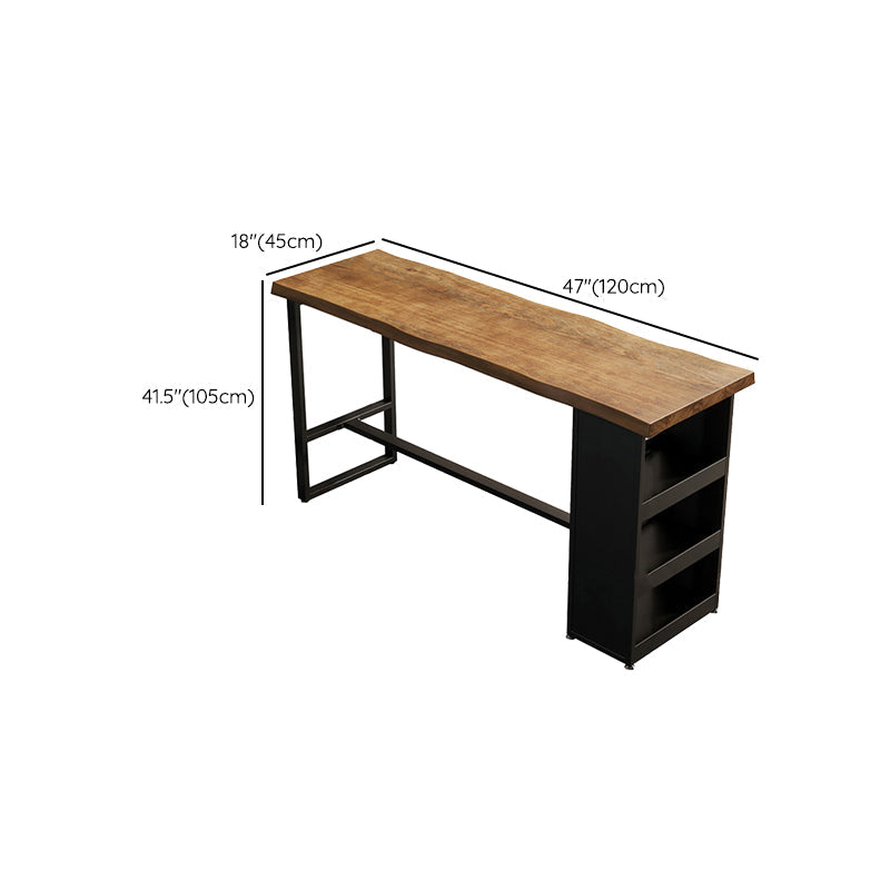 Juego de mesa de bar con base de caballete, mesa de bar y taburetes de madera maciza y metal, 1/3 piezas