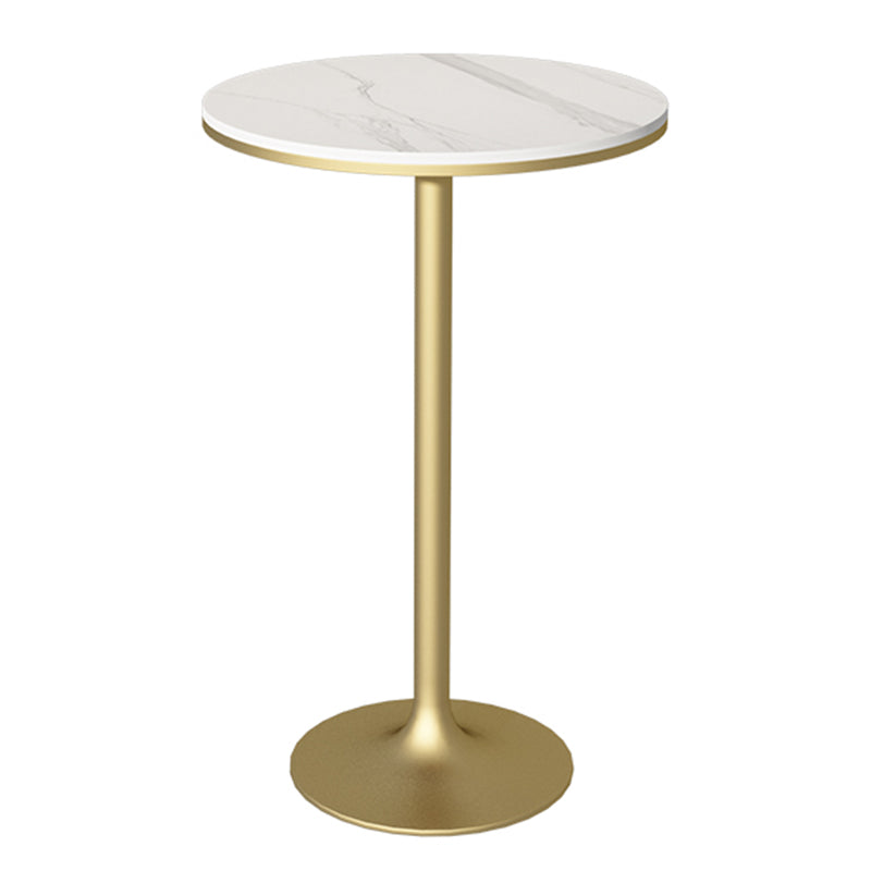 Modern Round Bar Table Set 1/3 Pcs Stone Top Bar Table and Metal Stools Table Gold 1 Piece Clearhalo 'Bar Furniture' 'furn' 'furn_home_bar_bar_sets' 'Furniture' 'Home Bars & Bar Sets' 'home_bar_bar_sets' 'Kitchen & Dining Furniture' 7377362