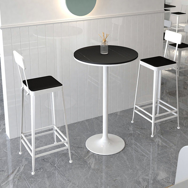 Modern Round Bar Table Set 1/3 Pcs Stone Top Bar Table and Metal Stools Clearhalo 'Bar Furniture' 'furn' 'furn_home_bar_bar_sets' 'Furniture' 'Home Bars & Bar Sets' 'home_bar_bar_sets' 'Kitchen & Dining Furniture' 7377363