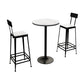 Modern Round Bar Table Set 1/3 Pcs Stone Top Bar Table and Metal Stools Table & Chair(s) Black 3 Piece Set Clearhalo 'Bar Furniture' 'furn' 'furn_home_bar_bar_sets' 'Furniture' 'Home Bars & Bar Sets' 'home_bar_bar_sets' 'Kitchen & Dining Furniture' 7377364