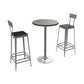Modern Round Bar Table Set 1/3 Pcs Stone Top Bar Table and Metal Stools Table & Chair(s) Silver 3 Piece Set Clearhalo 'Bar Furniture' 'furn' 'furn_home_bar_bar_sets' 'Furniture' 'Home Bars & Bar Sets' 'home_bar_bar_sets' 'Kitchen & Dining Furniture' 7377367