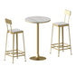 Modern Round Bar Table Set 1/3 Pcs Stone Top Bar Table and Metal Stools Table & Chair(s) Gold 3 Piece Set Clearhalo 'Bar Furniture' 'furn' 'furn_home_bar_bar_sets' 'Furniture' 'Home Bars & Bar Sets' 'home_bar_bar_sets' 'Kitchen & Dining Furniture' 7377370