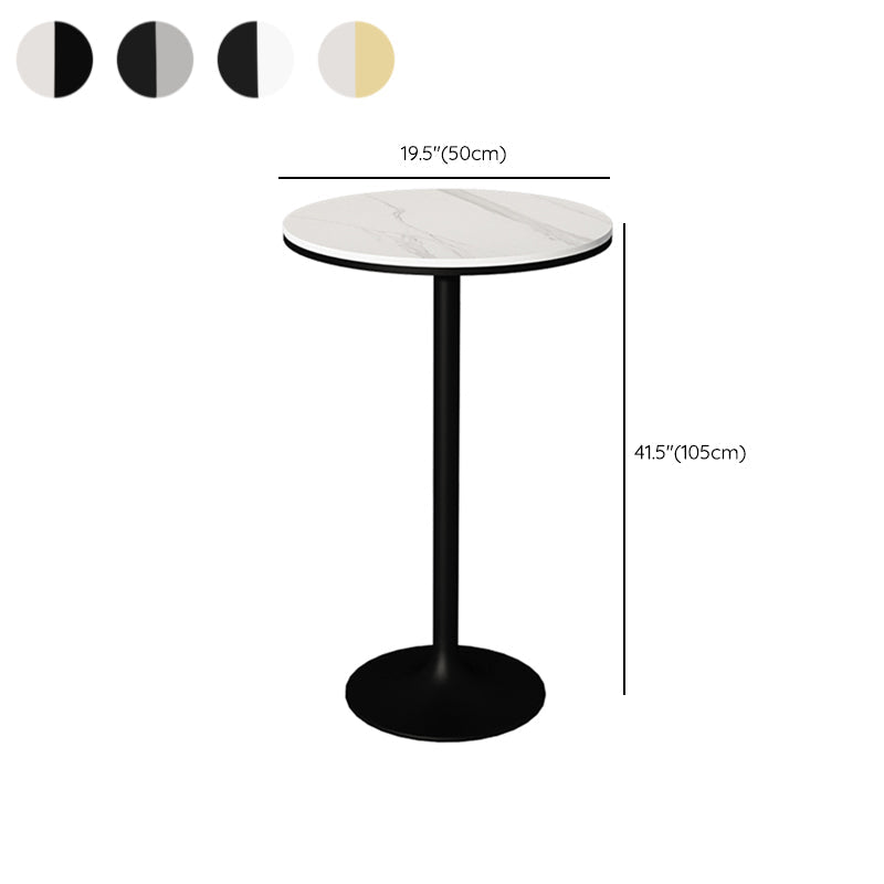 Modern Round Bar Table Set 1/3 Pcs Stone Top Bar Table and Metal Stools Clearhalo 'Bar Furniture' 'furn' 'furn_home_bar_bar_sets' 'Furniture' 'Home Bars & Bar Sets' 'home_bar_bar_sets' 'Kitchen & Dining Furniture' 7377374