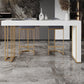 Mesa de mostrador de piedra rectangular Glam, juego de mesa de Bar de 1/3 piezas para cafetería