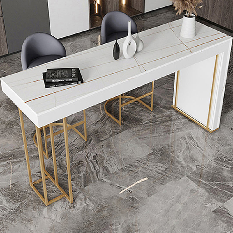 Mesa de mostrador de piedra rectangular Glam, juego de mesa de Bar de 1/3 piezas para cafetería