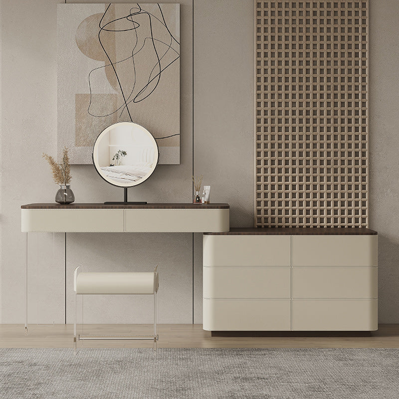 Casseggiatore da tavolo da vanità per trucco in legno contemporaneo con deposito 8 cassetti per camera da letto