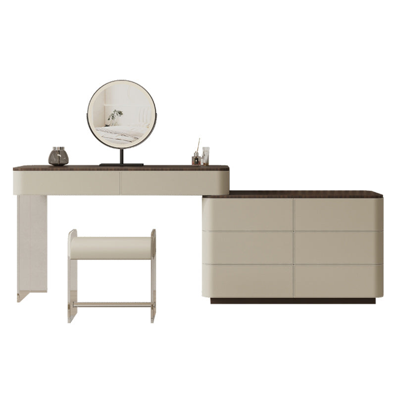 Casseggiatore da tavolo da vanità per trucco in legno contemporaneo con deposito 8 cassetti per camera da letto