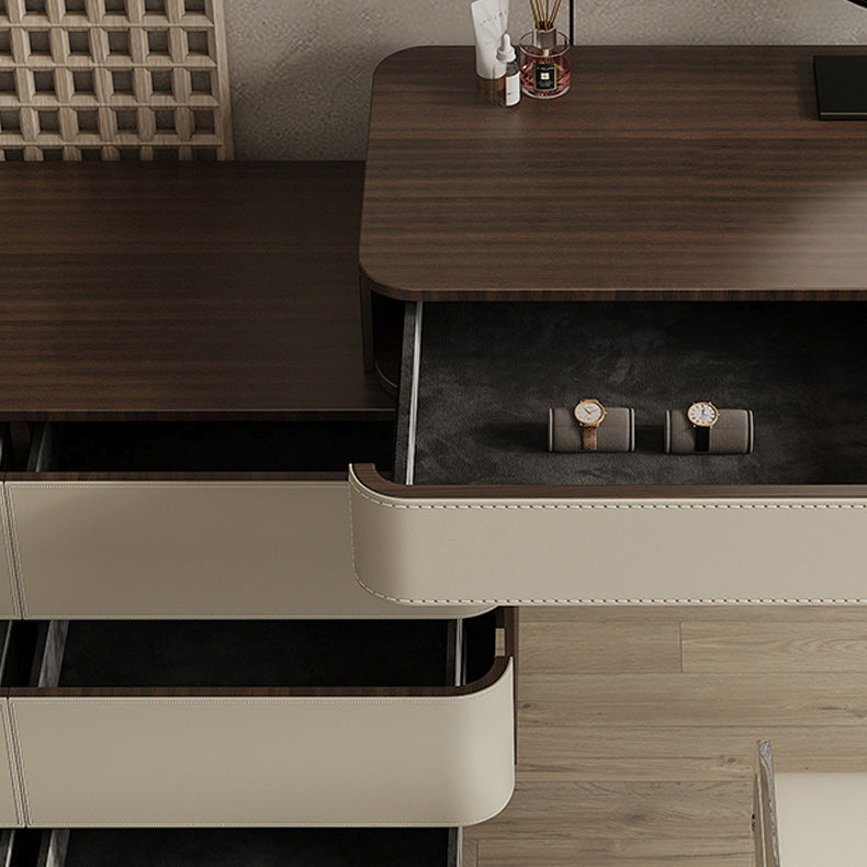 Casseggiatore da tavolo da vanità per trucco in legno contemporaneo con deposito 8 cassetti per camera da letto