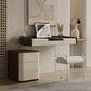 Modern Bedroom Makeup Vanity Desk Faux Leather Vanity Dressing Table