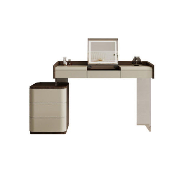 Modern Bedroom Makeup Vanity Desk Faux Leather Vanity Dressing Table