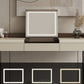 Modern Bedroom Makeup Vanity Desk Faux Leather Vanity Dressing Table
