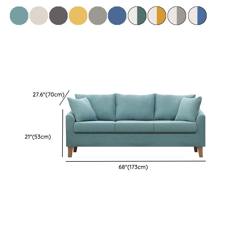68.1" Wide Slipcovered Linen Sofa 3-Seater Loose Back Square Arm Sofa Clearhalo 'furn' 'furn_sofas' 'Furniture' 'Living Room Furniture' 'Sofa' 'sofas' 7377629