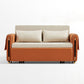 Faux Leather Folding Sleeper Sofa No Distressing Storage Convertible Sofas Orange Clearhalo 'furn' 'furn_futons' 'Furniture' 'Futons & Daybeds' 'Futons' 'Living Room Furniture' 7377632