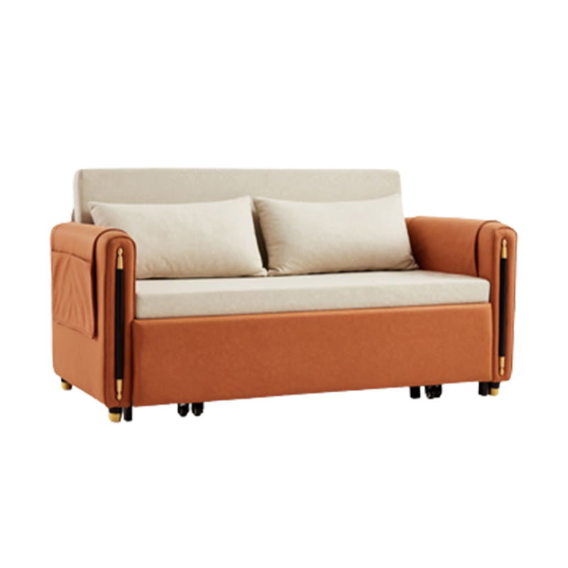 Faux Leather Folding Sleeper Sofa No Distressing Storage Convertible Sofas Clearhalo 'furn' 'furn_futons' 'Furniture' 'Futons & Daybeds' 'Futons' 'Living Room Furniture' 7377637